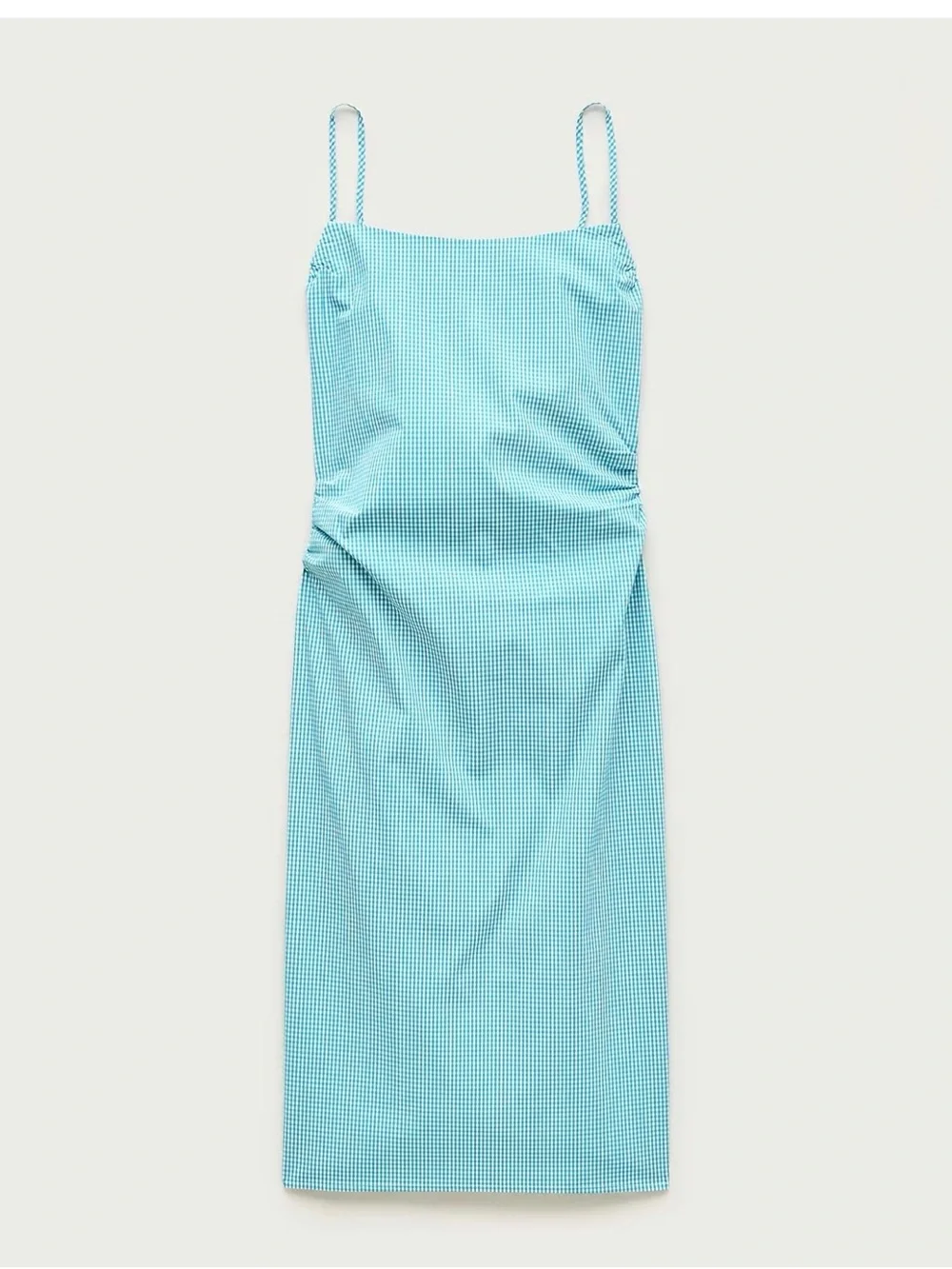 J. Crew Ruched sheath dress in gingham stretch poplin